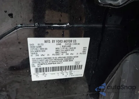 2023 Ford Edge Sel из США, поврежденный, VIN 2FMPK4J99PBA18417